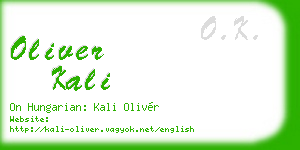 oliver kali business card