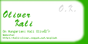 oliver kali business card